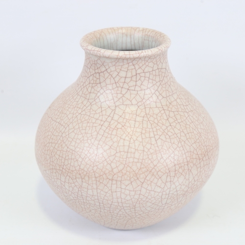 2122 - TIM ANDREWS, dolomite crackle glaze porcelain vase, (David Leach interest) 16cm