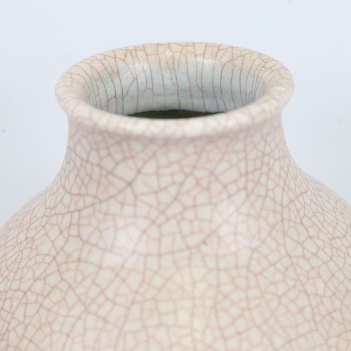 2122 - TIM ANDREWS, dolomite crackle glaze porcelain vase, (David Leach interest) 16cm