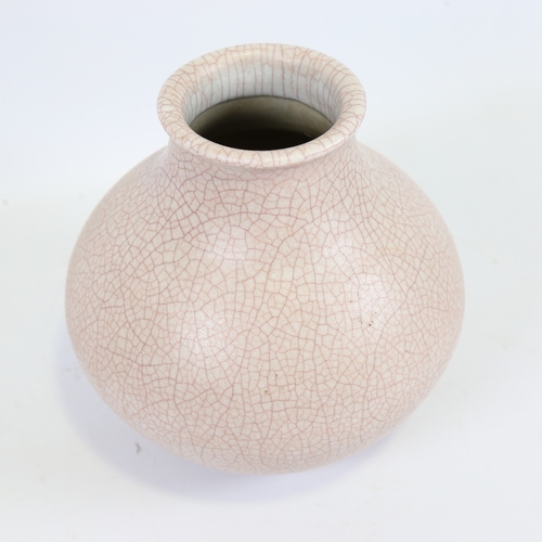 2122 - TIM ANDREWS, dolomite crackle glaze porcelain vase, (David Leach interest) 16cm