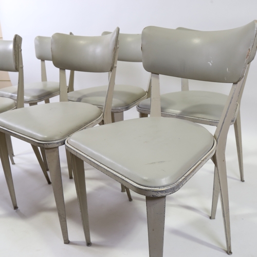 2150 - ERNEST RACE, set of 6 BA3 aluminium chairs, makers stamp to underside, height 79cm