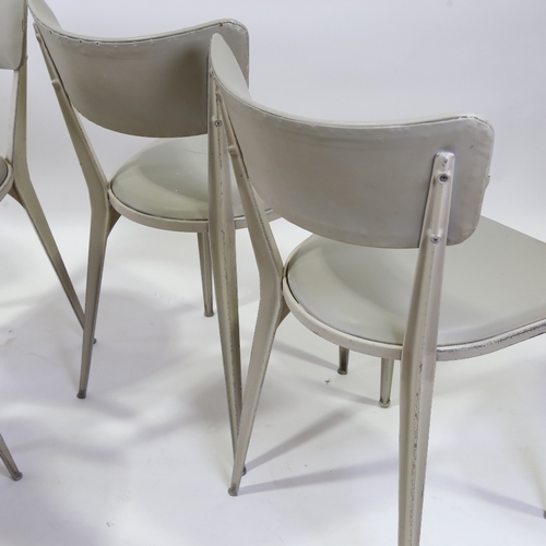 2150 - ERNEST RACE, set of 6 BA3 aluminium chairs, makers stamp to underside, height 79cm