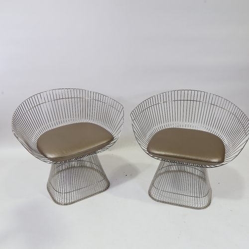 2164 - A pair of wire framed chairs in the style of Warren Plattner, height 68cm