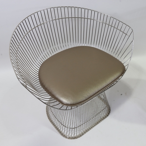 2164 - A pair of wire framed chairs in the style of Warren Plattner, height 68cm