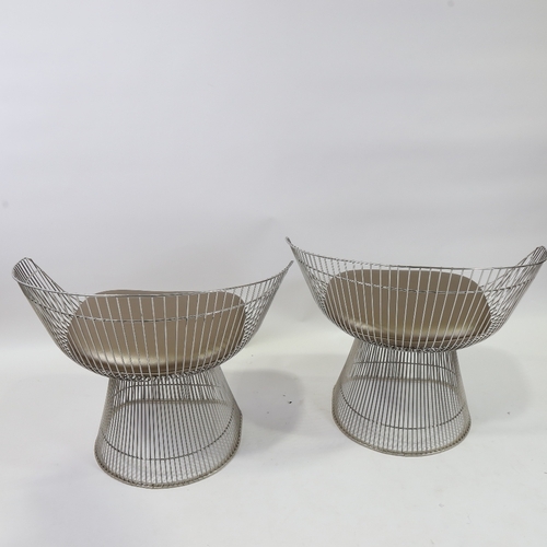 2164 - A pair of wire framed chairs in the style of Warren Plattner, height 68cm