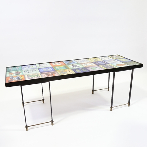 2000 - BRUNO CAPACCI (1906-1996), Italy, a mid-century surrealist ceramic tiled coffee table, each tile is ... 