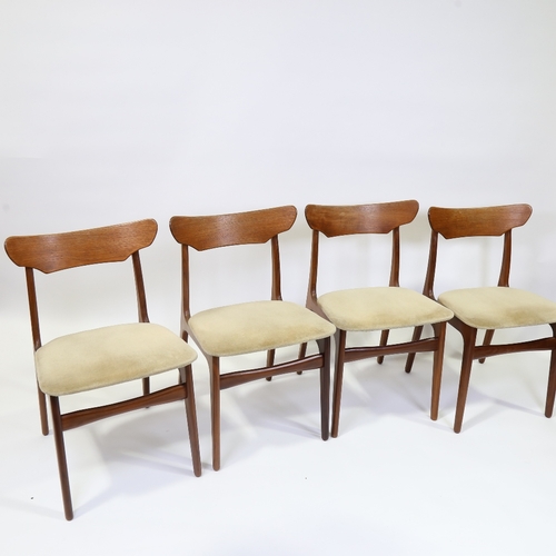 2008 - SCHIONNING & ELGAARD for Randers Mobel Fabrik, a set of 4 mid-century Danish teak dining chairs, hei... 