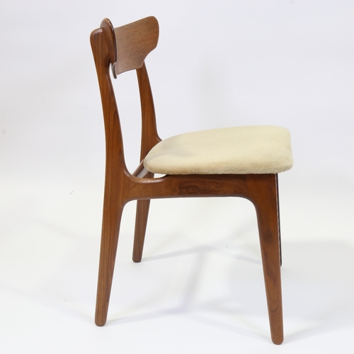 2008 - SCHIONNING & ELGAARD for Randers Mobel Fabrik, a set of 4 mid-century Danish teak dining chairs, hei... 