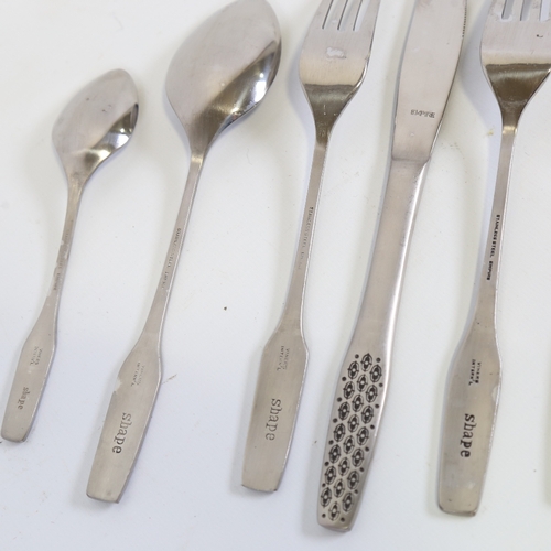 2040 - GERALD BENNEY for Viners, 2 Shape cutlery place settings, each with 7 pieces, in original boxes, 196... 