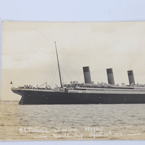 11 - SS TITANIC - an original photo postcard post marked in Cowes 18th April 1912 (8 days after the sinki... 