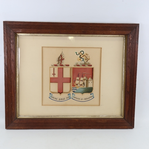 193 - RAILWAY INTEREST - 19th century watercolour depicting the coat of arms of the the Great Western Rail... 