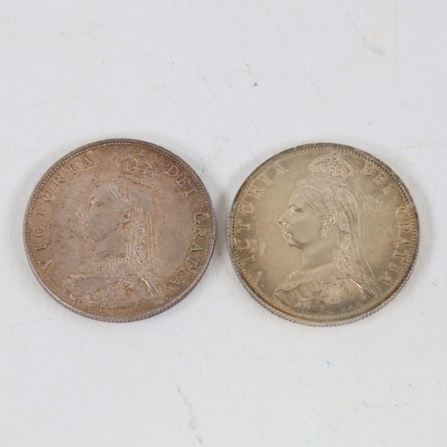 211 - A pair of 1887 Queen Victoria Jubilee Head Florins