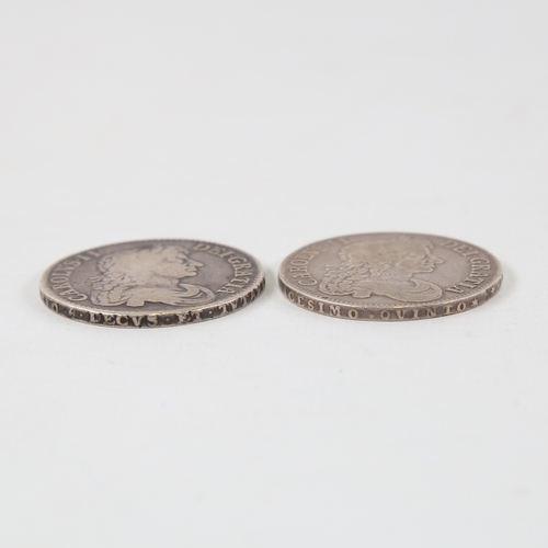 217 - 2 Charles II Crown coins 1671 and 1673