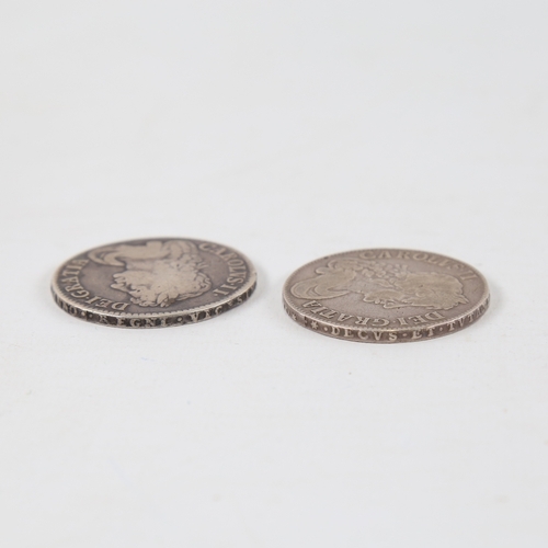 217 - 2 Charles II Crown coins 1671 and 1673