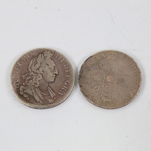 218 - A Charles II 1679 Crown and a William 1695 Crown