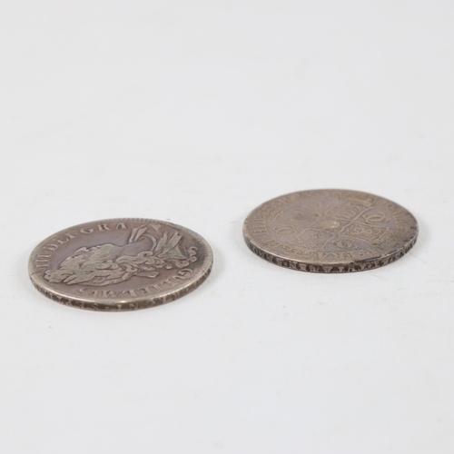 218 - A Charles II 1679 Crown and a William 1695 Crown