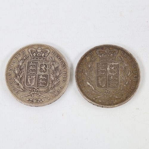 226 - 2 Victorian young head Crown coins 1844 and 1845