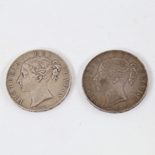 226 - 2 Victorian young head Crown coins 1844 and 1845