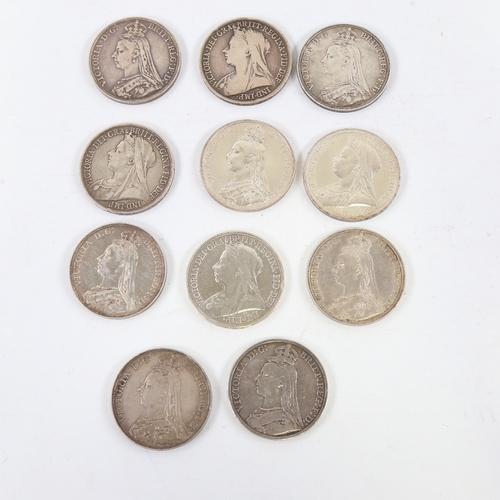 230 - 11 Victorian Crown coins, 1890 to 1895