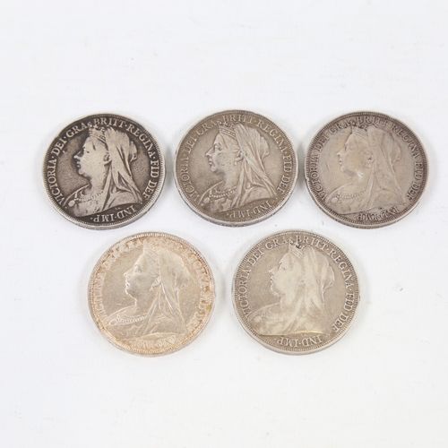 231 - 5 Victorian Double-Florins, 3x 1887, 1888, 1890