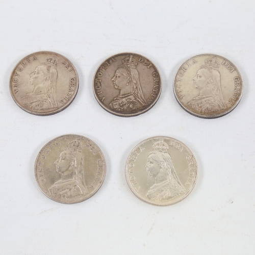 232 - 5 Victorian Crown coins, 3 x 1897, 1896, 1895