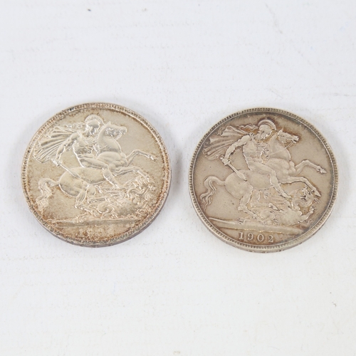 234 - 2 Edward VII 1902 Crown coins