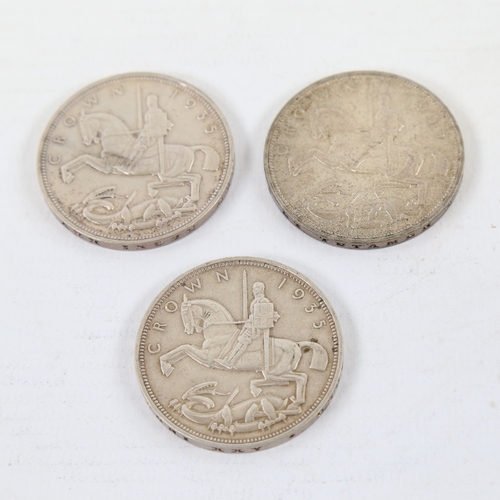 235 - 3 George V 1935 Crown coins