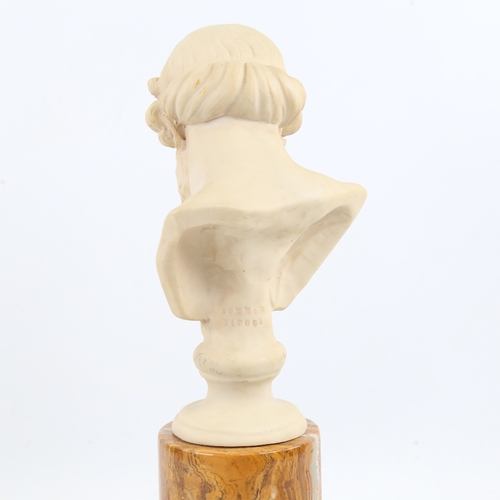 248 - A modern composition bust of Plato, on 2-colour marble plinth base, height 34cm