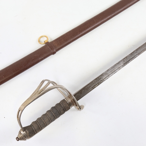 255 - A Royal Artillery dress sword, etched presentation blade 