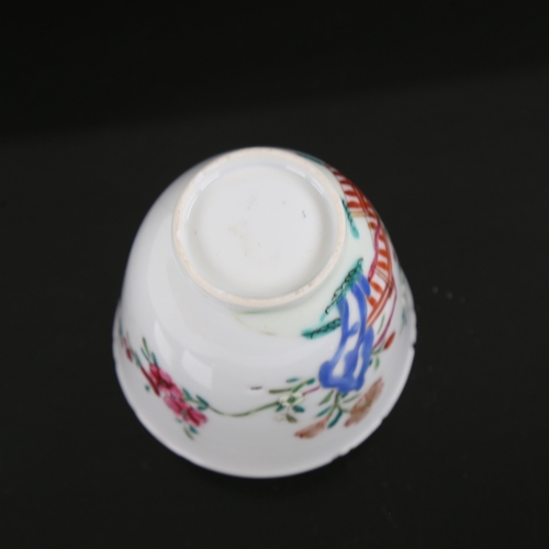 169 - A Chinese white glaze porcelain bowl with painted enamel decoration, height 7cm, A/F