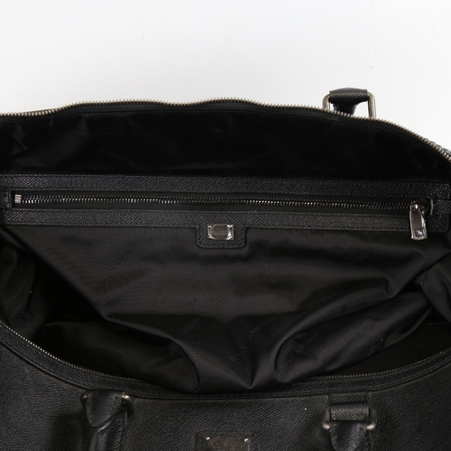 177 - DOLCE & GABBANA - a black leather holdall with shoulder strap, length approx 50cm