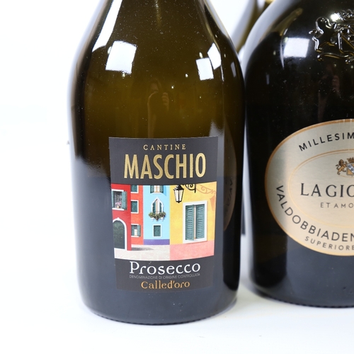 63 - 7 bottles of sparkling wine, 5 Maschio Prossecco Called'Oro DOC, 1 La Gioiosa vintage 2018 Prosecco ... 