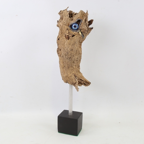 2201 - Chris Watson, Wood Beast, mixed media wood/composition on metal base, height 14.5