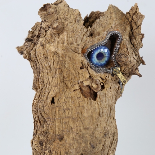 2201 - Chris Watson, Wood Beast, mixed media wood/composition on metal base, height 14.5