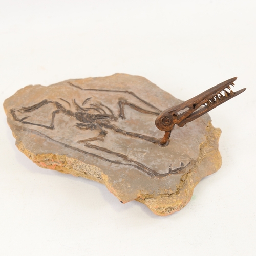 2207 - Chris Watson, Pterosaur, mixed media composition/stone, length 9