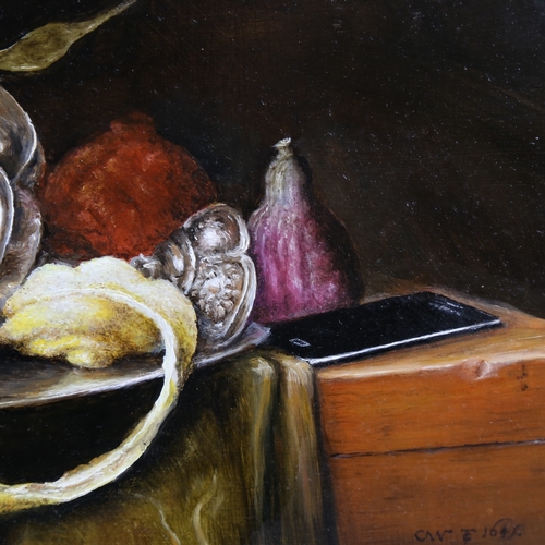 2212 - Chris Watson, still life with mobile phone, oil on panel, image 10.5