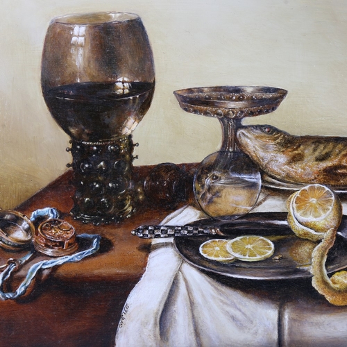 2213 - Chris Watson, still life with mobile phone, oil on wood panel, provenance: Panter & Hall London, ima... 