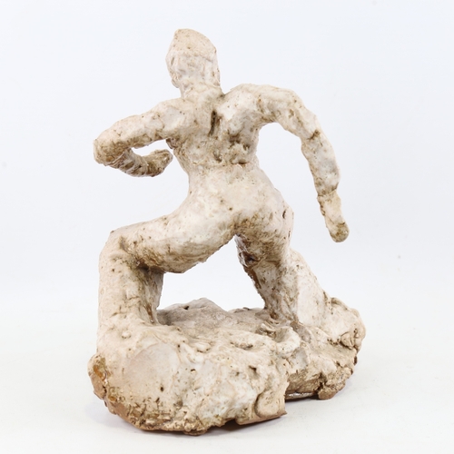2220 - Michael G Davis RA, abstract figure, hand sculpted and glazed clay, unsigned, ex-artist's studio, he... 