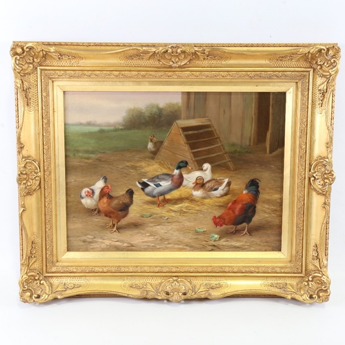 2221 - Edgar Hunt, Feathered Friends, oil on canvas, signed and dated 1929, 11.75