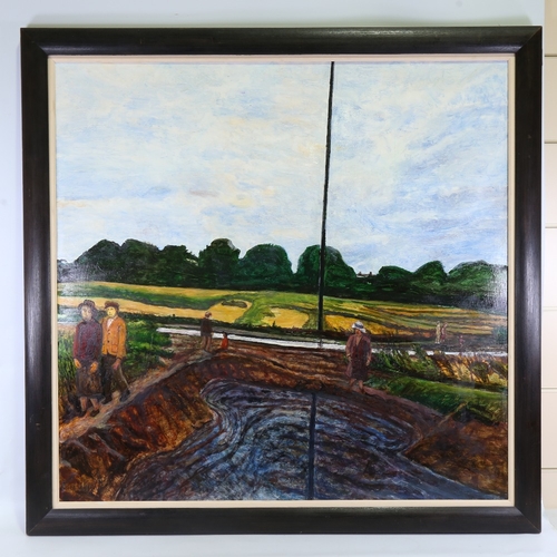 2231 - Carel Weight RA, Wimbledon Common pond, large scale oil on board, signed, 1994, image 40