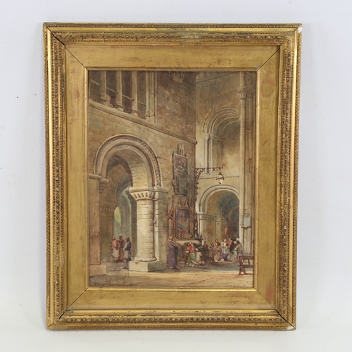 2236 - Alfred Edward Parkman (1852 - 1930), church interior scene, watercolour, signed with indistinct date... 