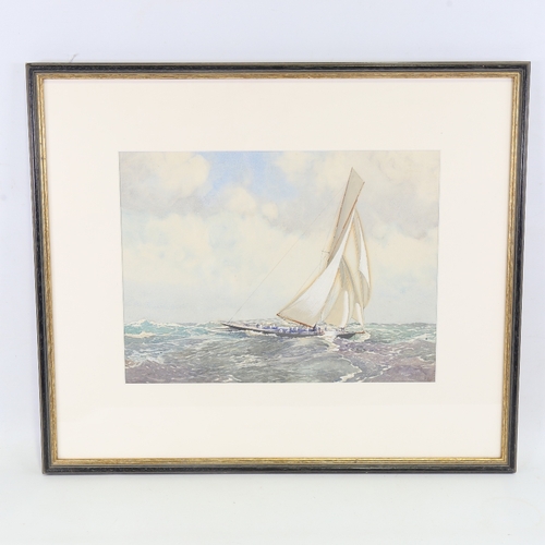 2243 - Robert Clouston Young (1860 - 1929), racing yacht, watercolour, signed, 13