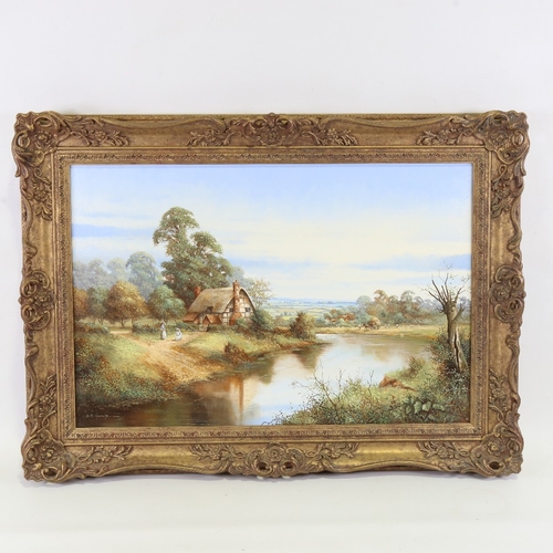 2246 - C D Howells, rural landscape, oil on canvas, signed, 16