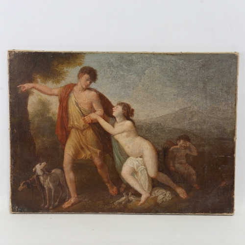 2258 - 18th century Neoclassical School, mythological scene, oil on canvas, unsigned, 17