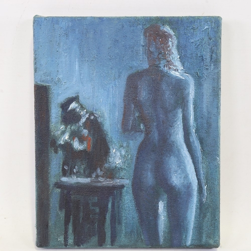 2272 - Terry Ffyfe, oil on canvas, blue nude, inscribed verso with date 2004, 10