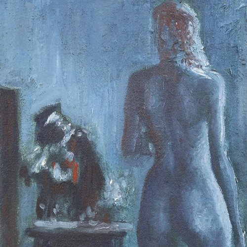 2272 - Terry Ffyfe, oil on canvas, blue nude, inscribed verso with date 2004, 10