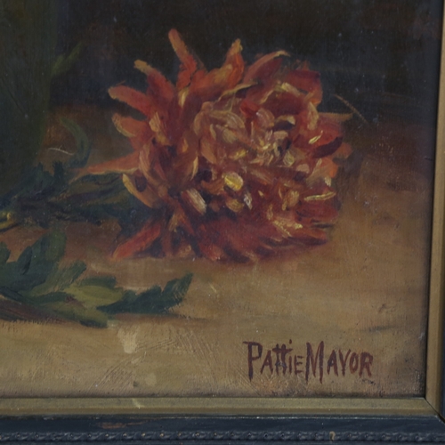 2277 - Pattie Mayor (1872 - 1962), still life with chrysanthemums, oil on canvas, signed, 20