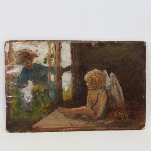 2284 - James Elder Christie (1847 - 1914), Cupid's Message, oil on board, signed, 7.5