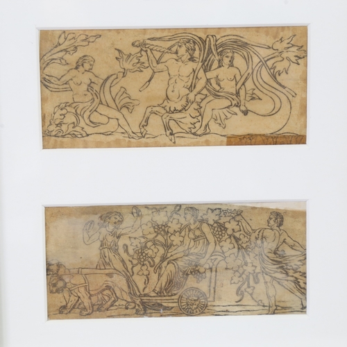 2286 - Circle of John Flaxman, 18th/19th century Neoclassical School, pair of ink drawings on paper, Classi... 