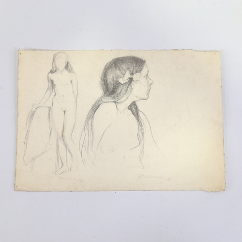 2292 - RICHARD WALLWORK (New Zealand 1882-1955), a group of pencil and ink sketches (3)