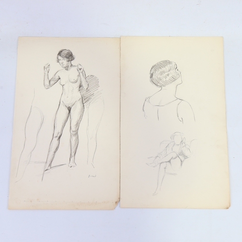 2295 - RICHARD WALLWORK (New Zealand 1882-1955), a group of pencil life studies (4)